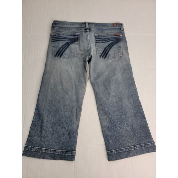 7 For All Mankind Women's Jeans Dojo Distressed Capri Size 31 Low Rise Jorts - Picture 4 of 10